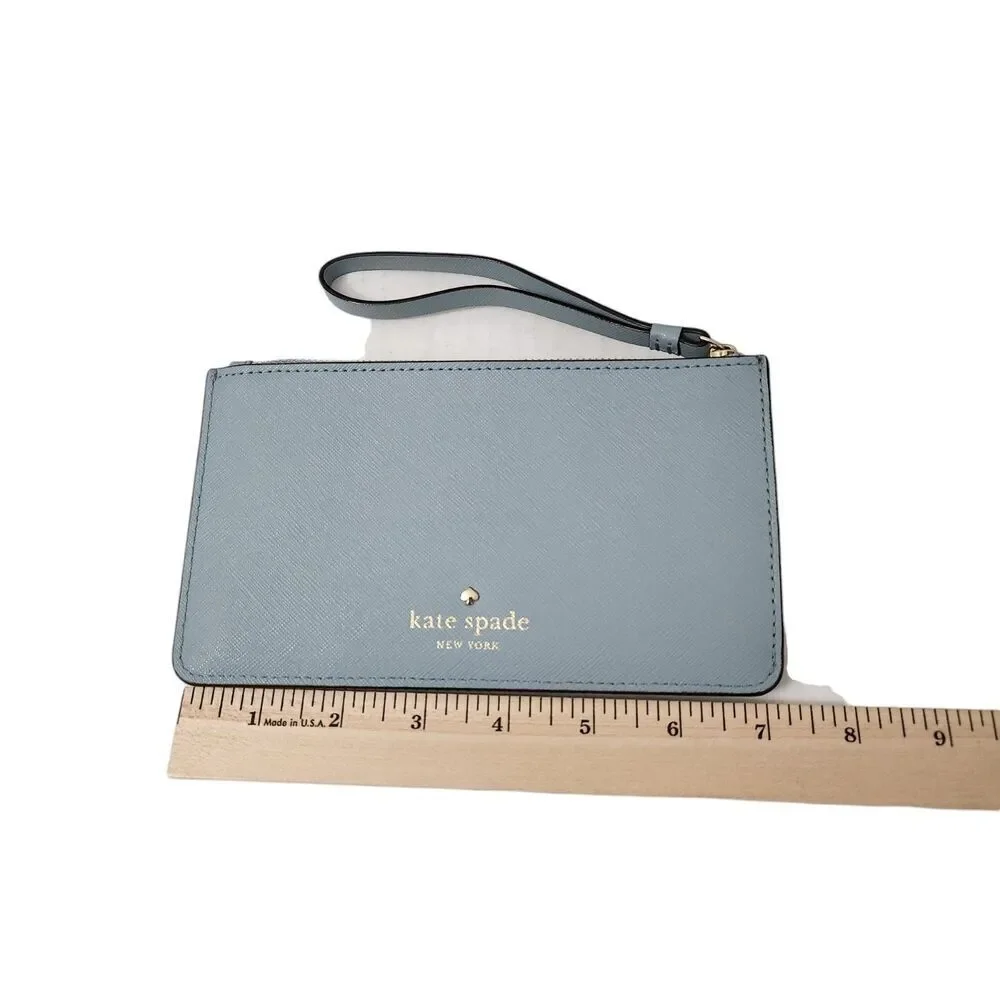 Kate Spade New York Wallet Karolina‎ Leather Wristlet Blue Clutch Cardholder